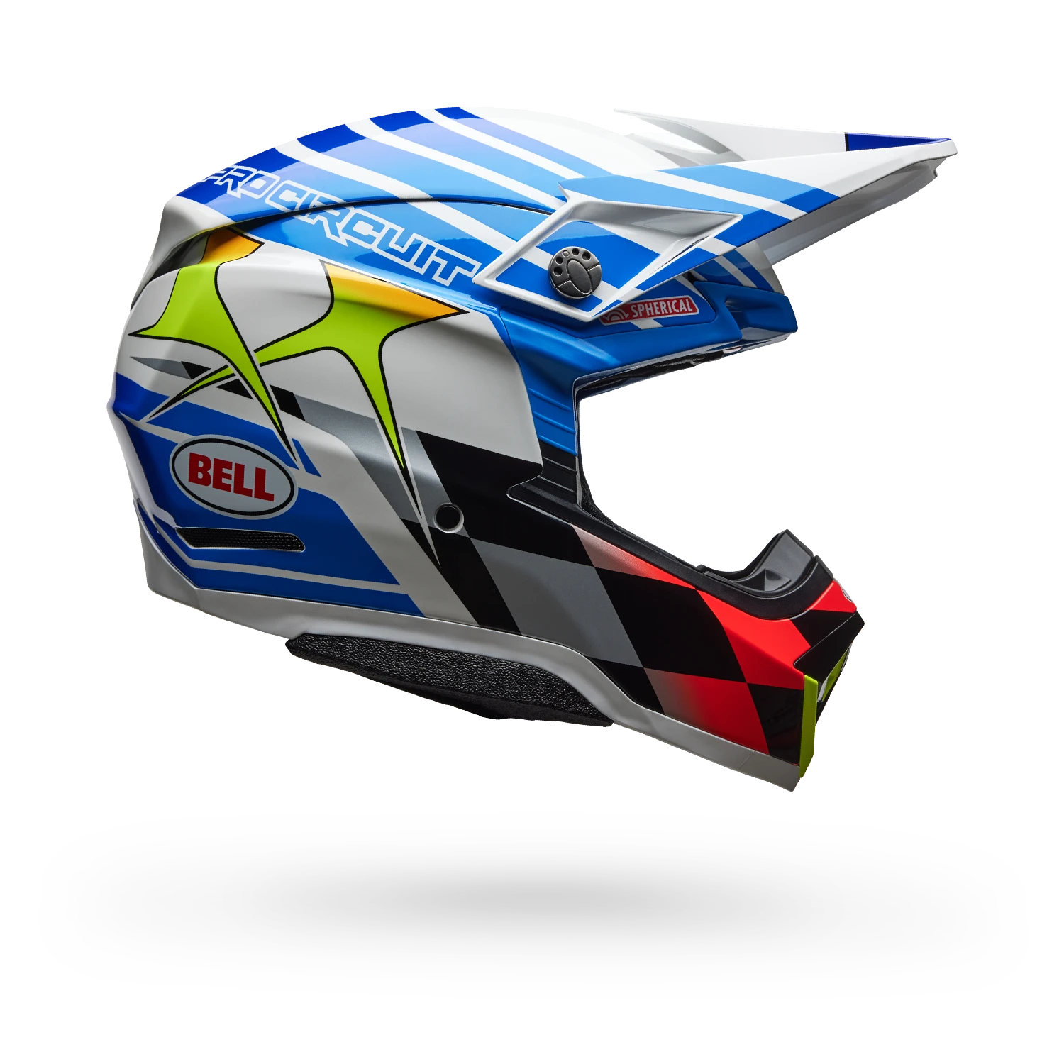 MOTO-10 SPHERICAL PC GLOSS ECE [BLU/WHT] S